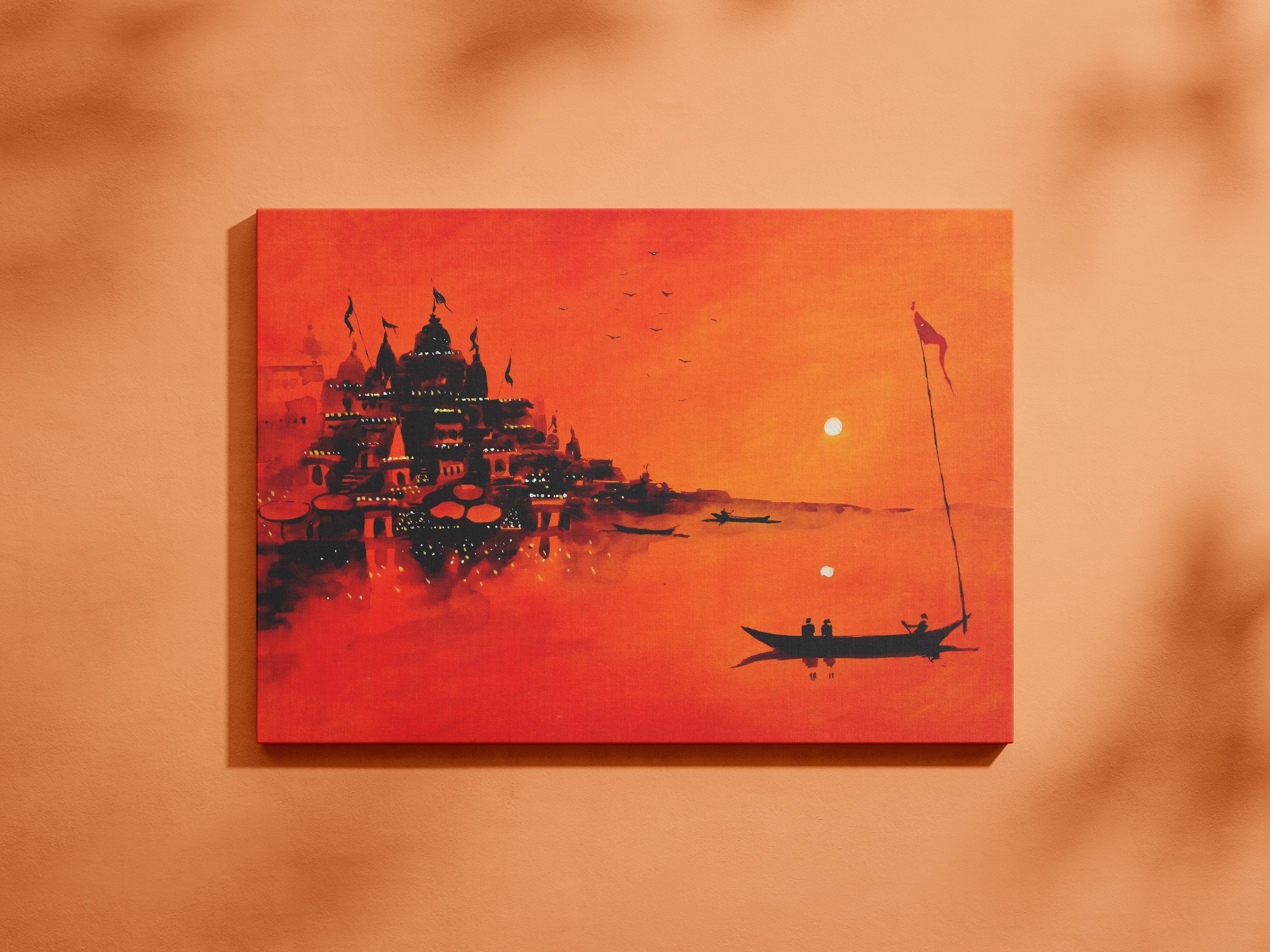 Banaras Sunset Wall Art