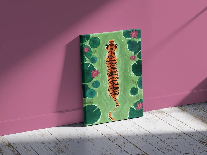 Royal Tiger in Water Wall Art