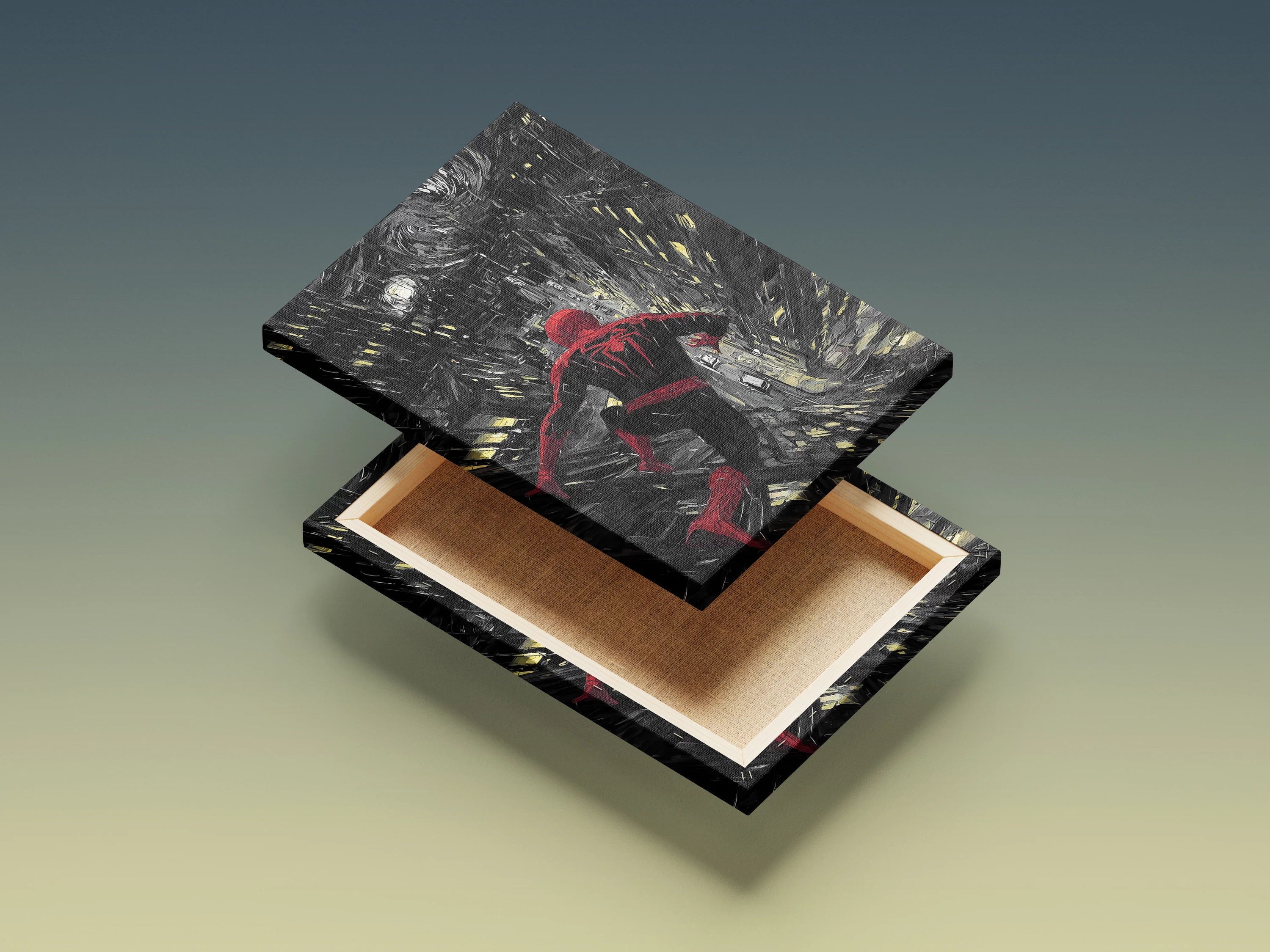 Spider Hero Night City Wall Art