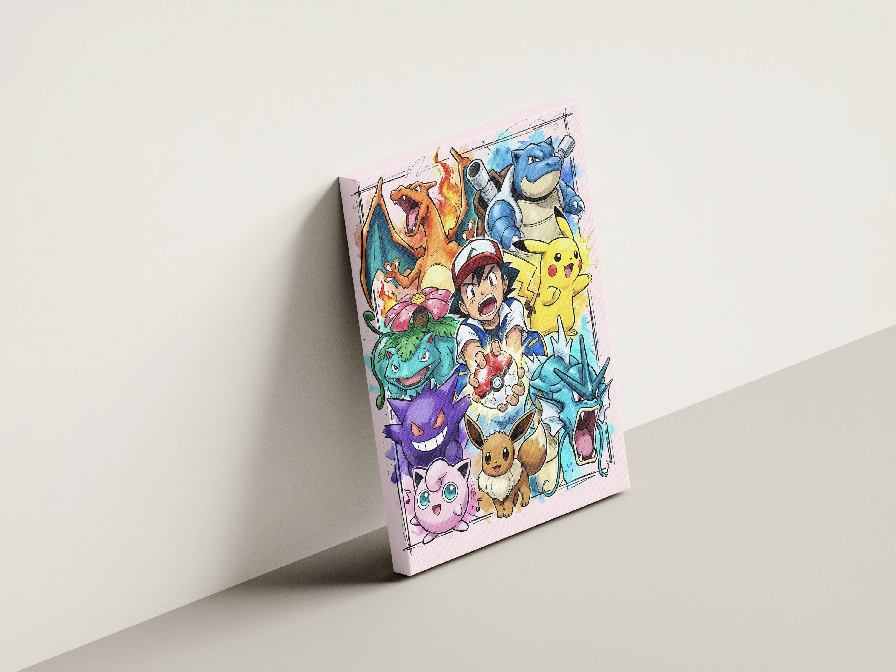 Pokémon & Ash Action Wall Art
