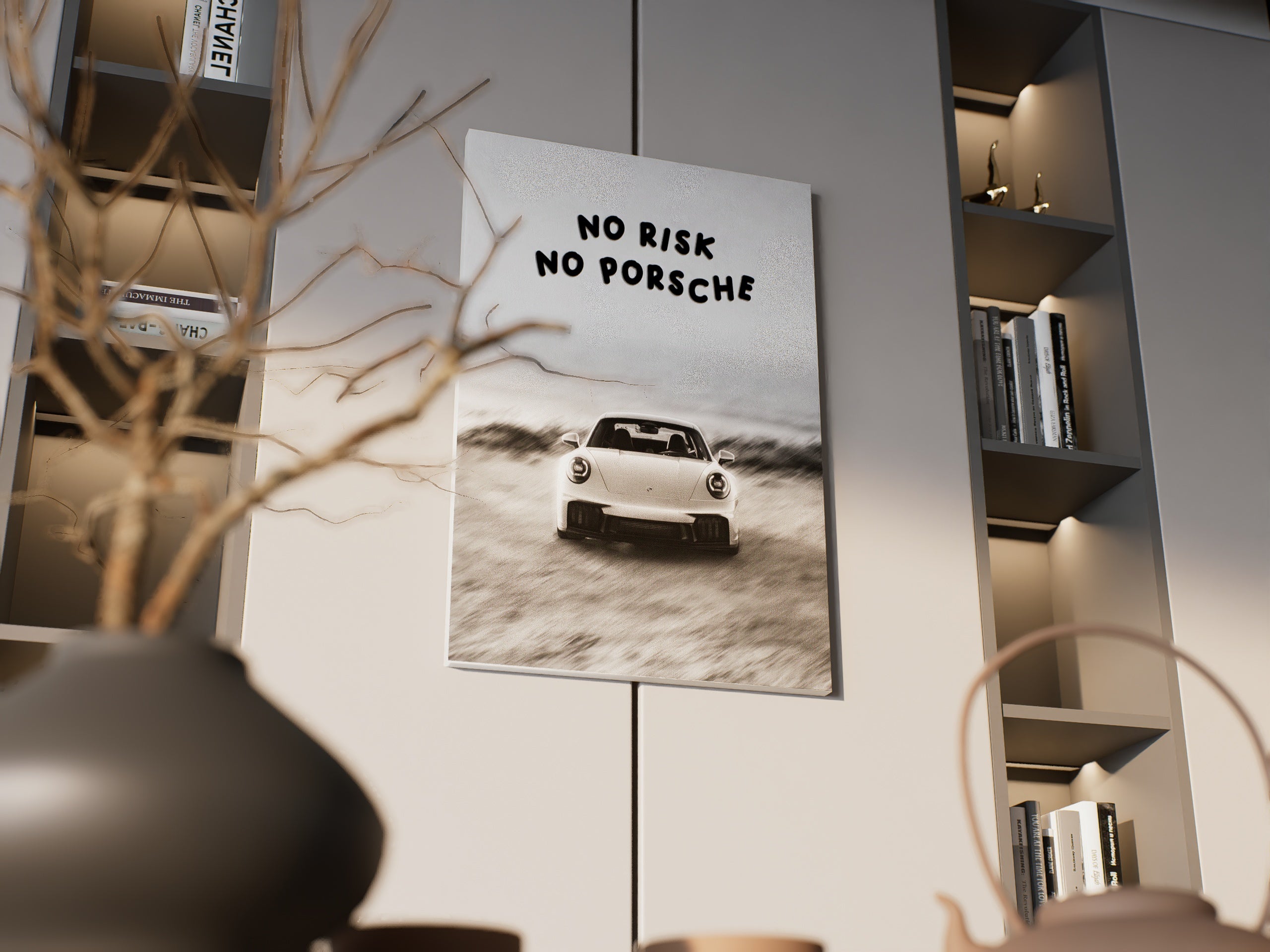 No Risk No Porsche Motivational Wall Art