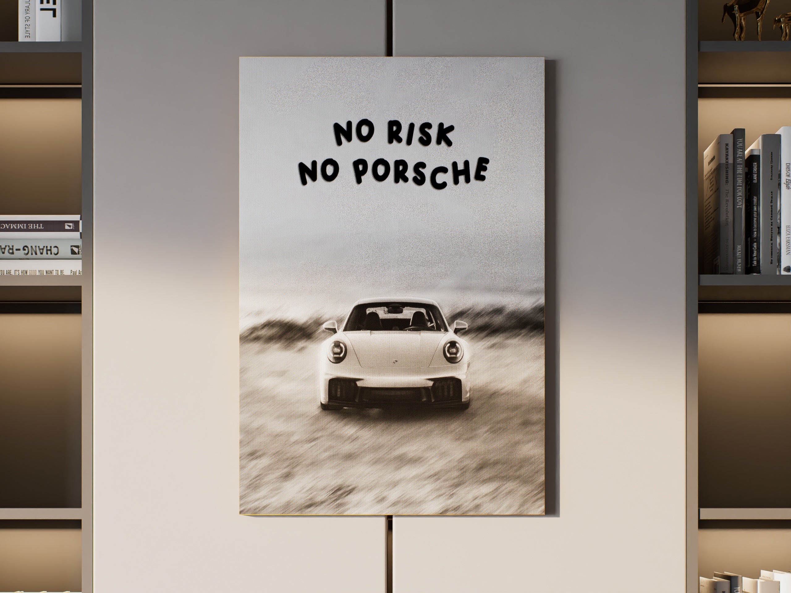 No Risk No Porsche Motivational Wall Art