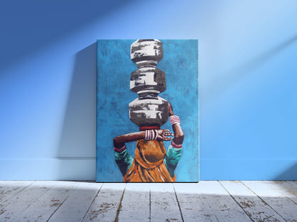 Indian Village Woman Wall Art
