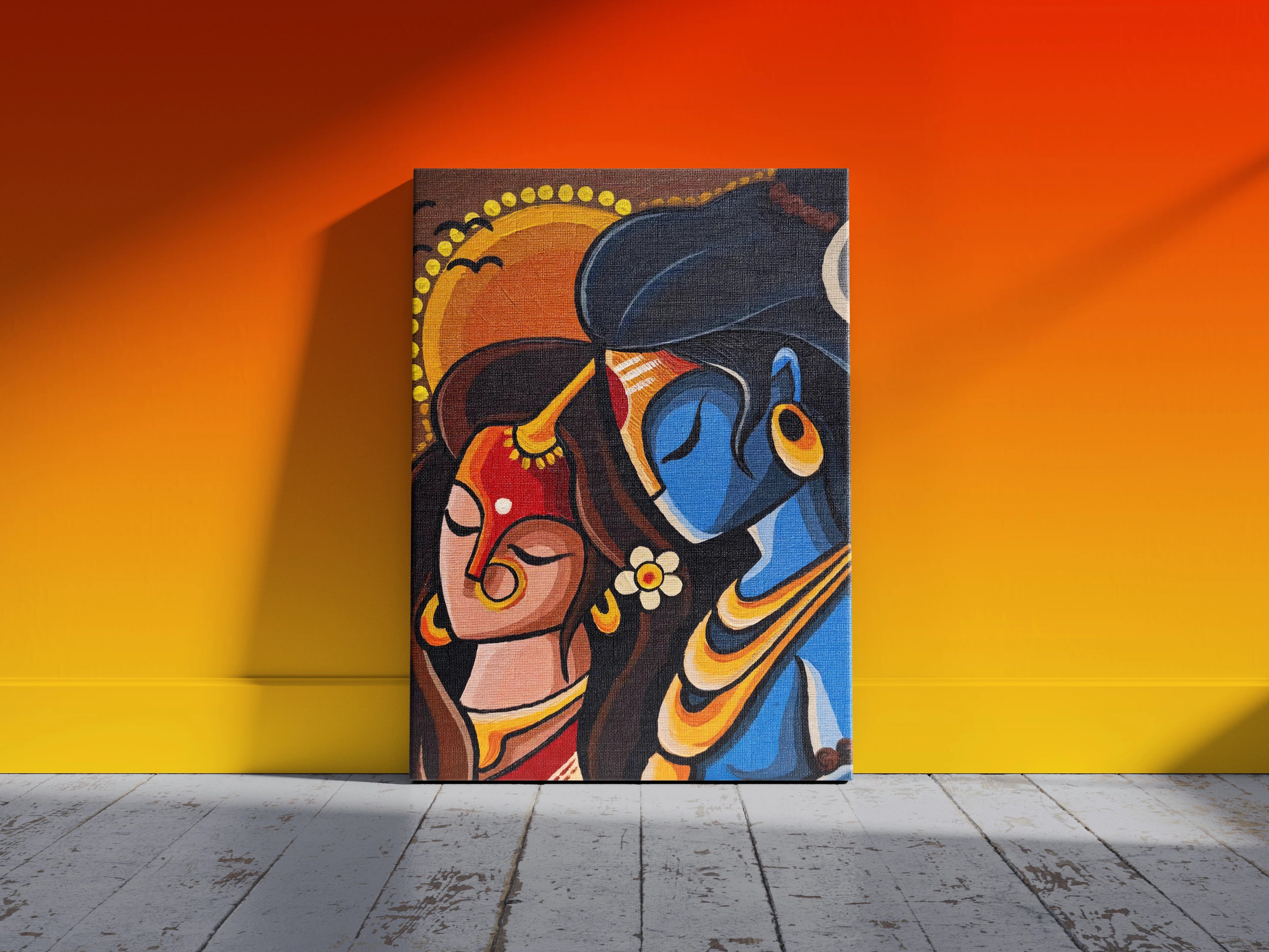 Shiv Parvati Modern Wall Art