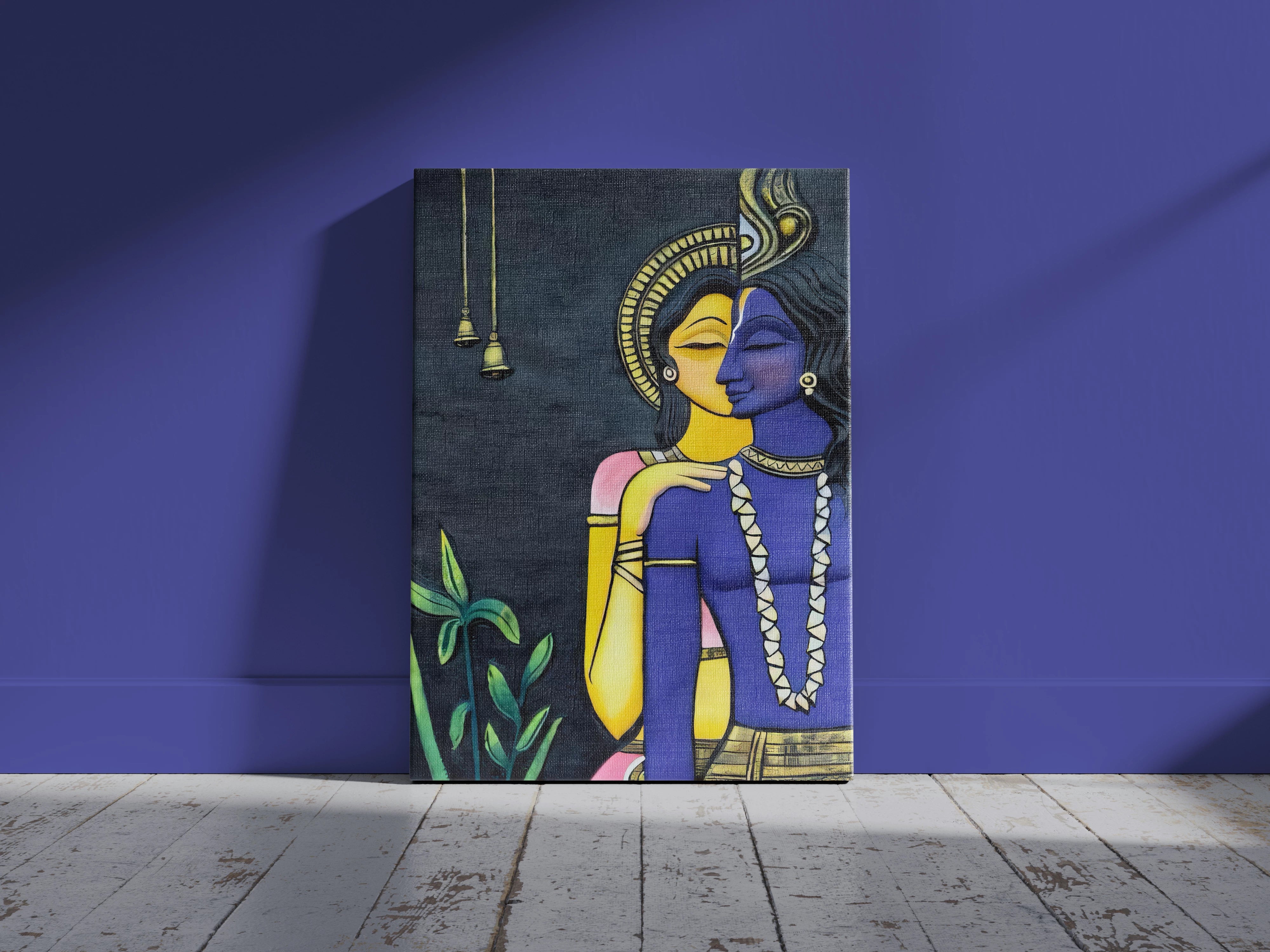 Radha Krishna (Ardhanarishvara Inspired) Wall Art
