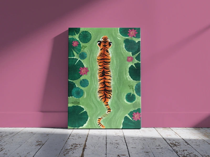 Royal Tiger in Water Wall Art