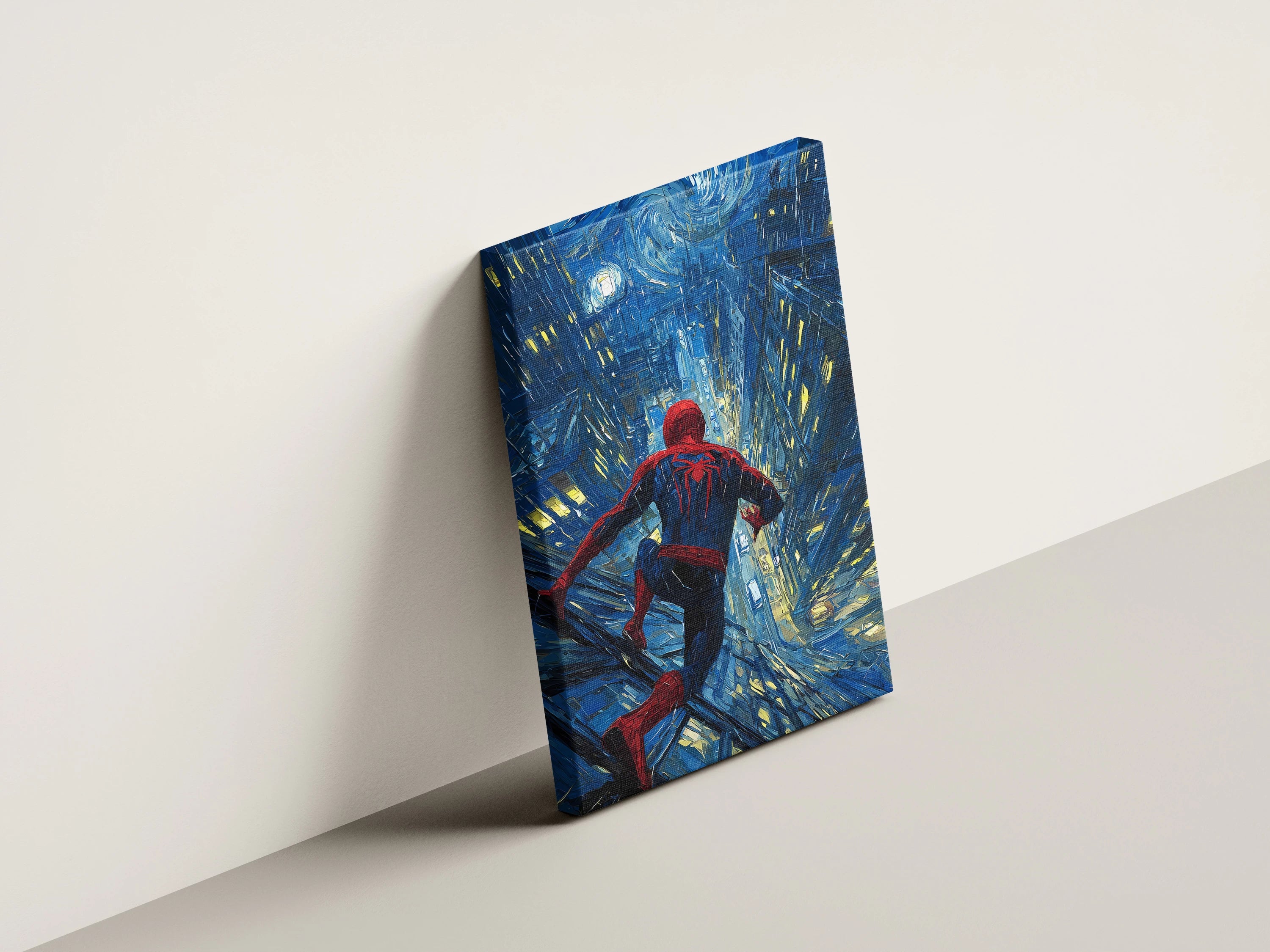 Spider Hero Night City Wall Art