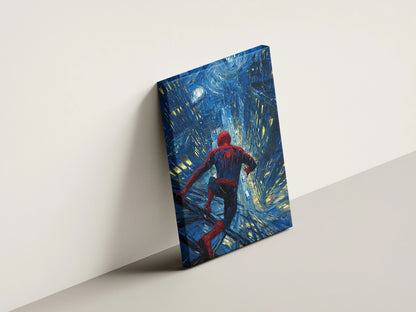 Spider Hero Night City Wall Art