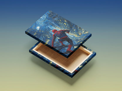 Spider Hero Night City Wall Art