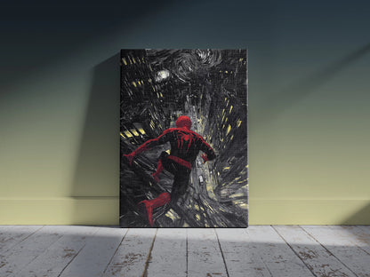 Spider Hero Night City Wall Art