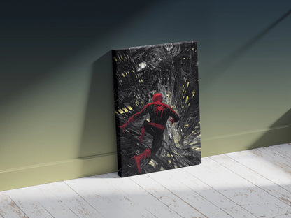 Spider Hero Night City Wall Art