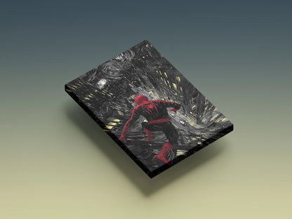 Spider Hero Night City Wall Art