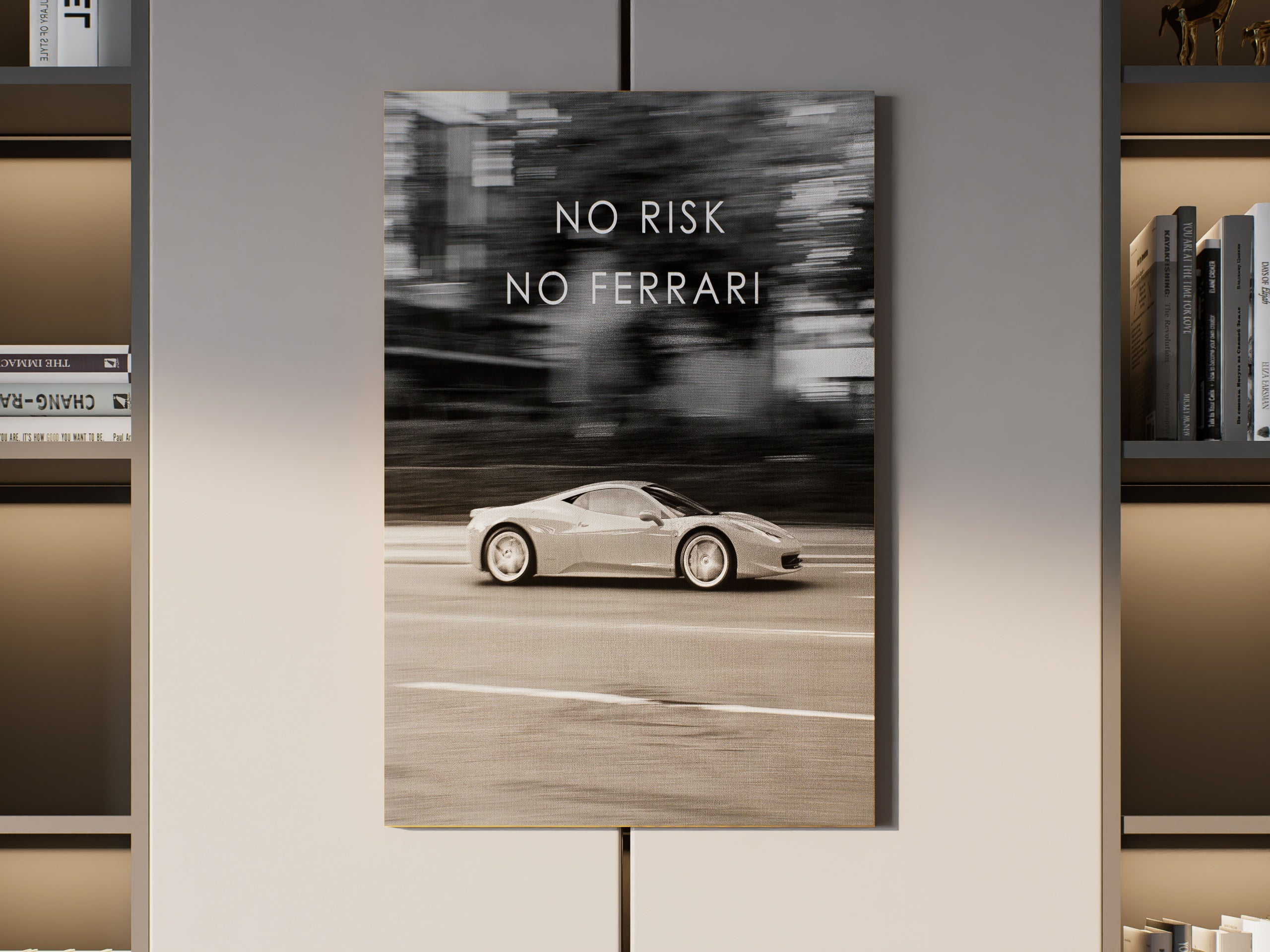 No Risk No Ferrari Motivational Wall Art