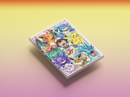Pokémon & Ash Action Wall Art