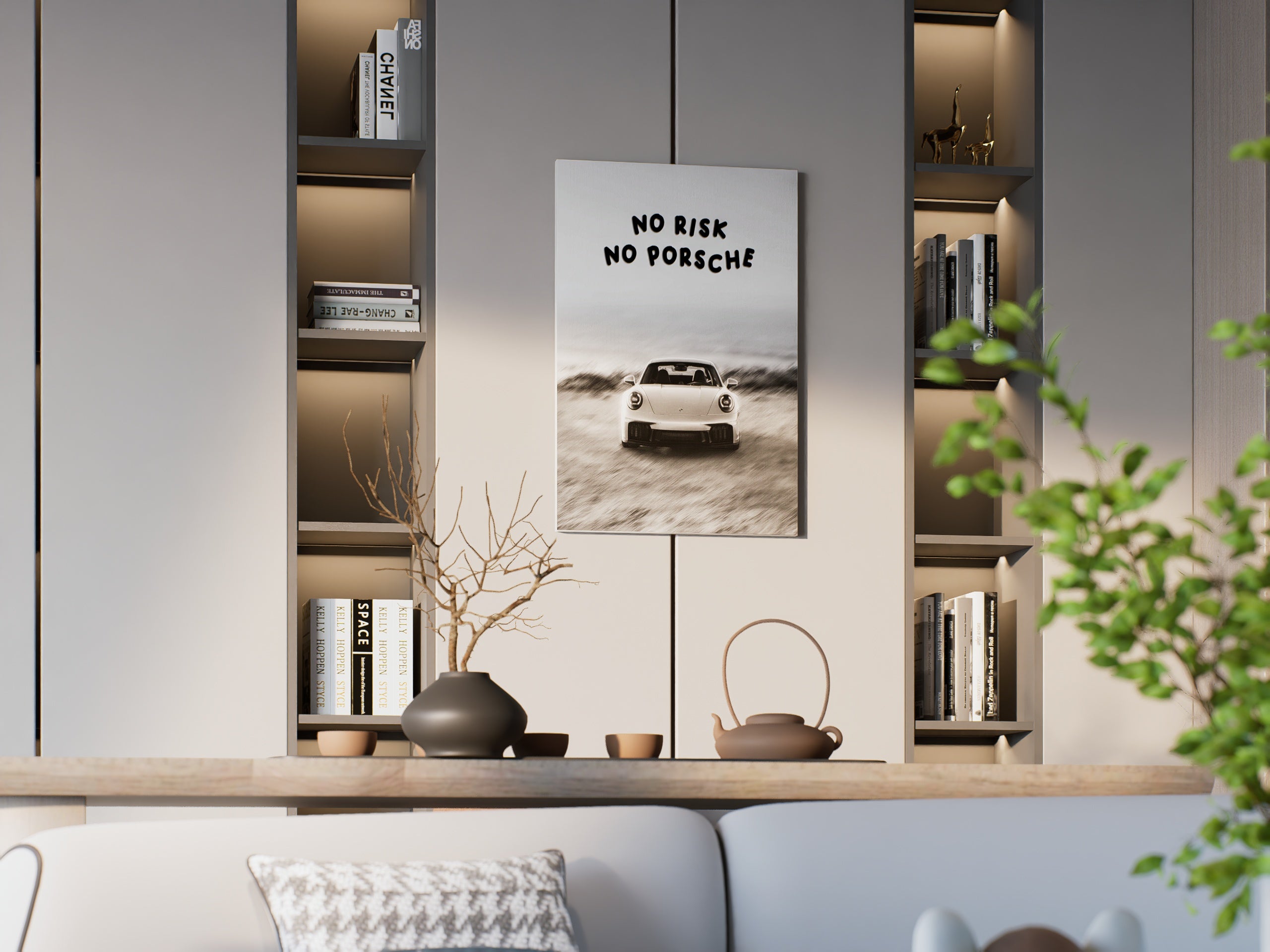 No Risk No Porsche Motivational Wall Art