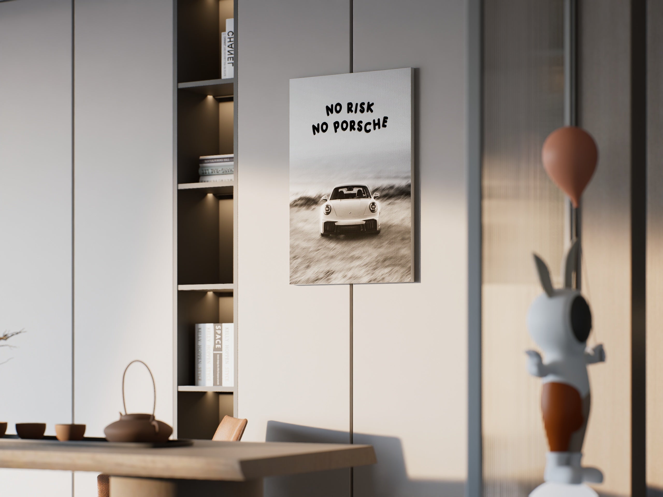 No Risk No Porsche Motivational Wall Art