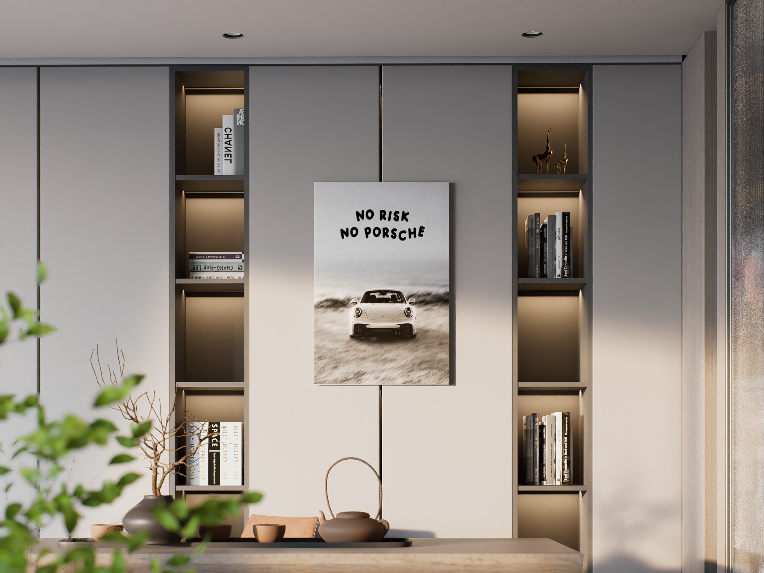 No Risk No Porsche Motivational Wall Art