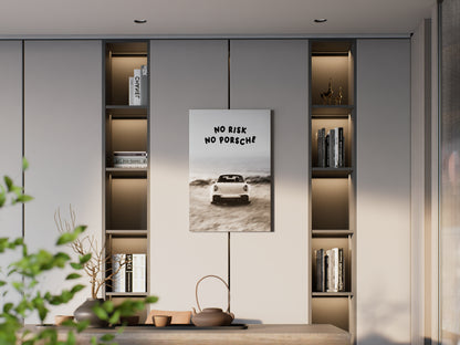 No Risk No Porsche Motivational Wall Art