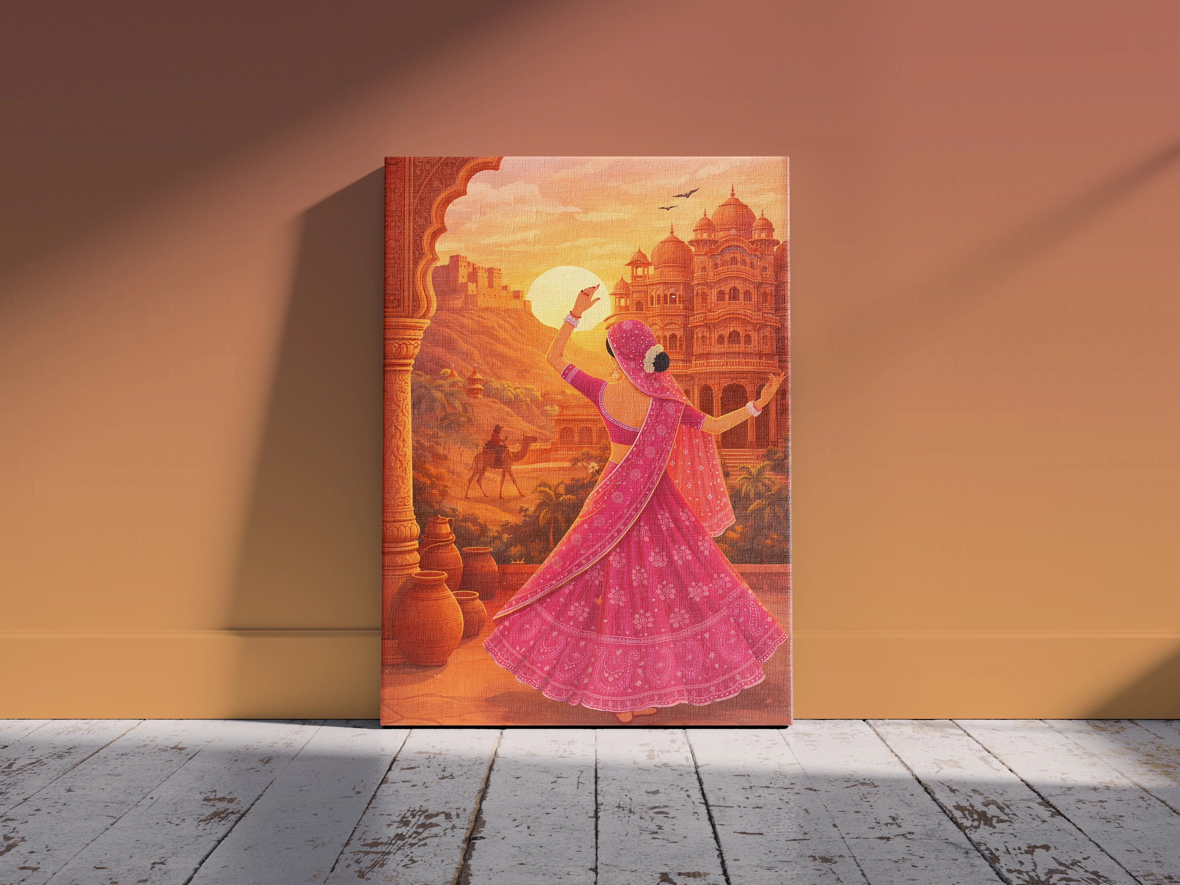 Rajasthani Dancing Woman Wall Art