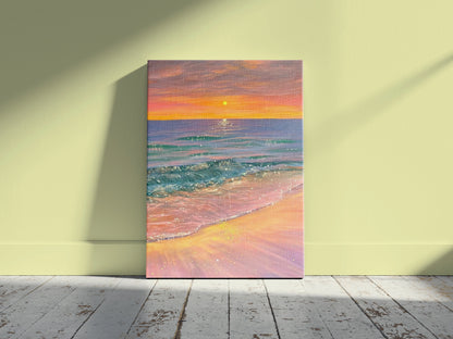 Sparkle Sea Waves Sunset Wall Art