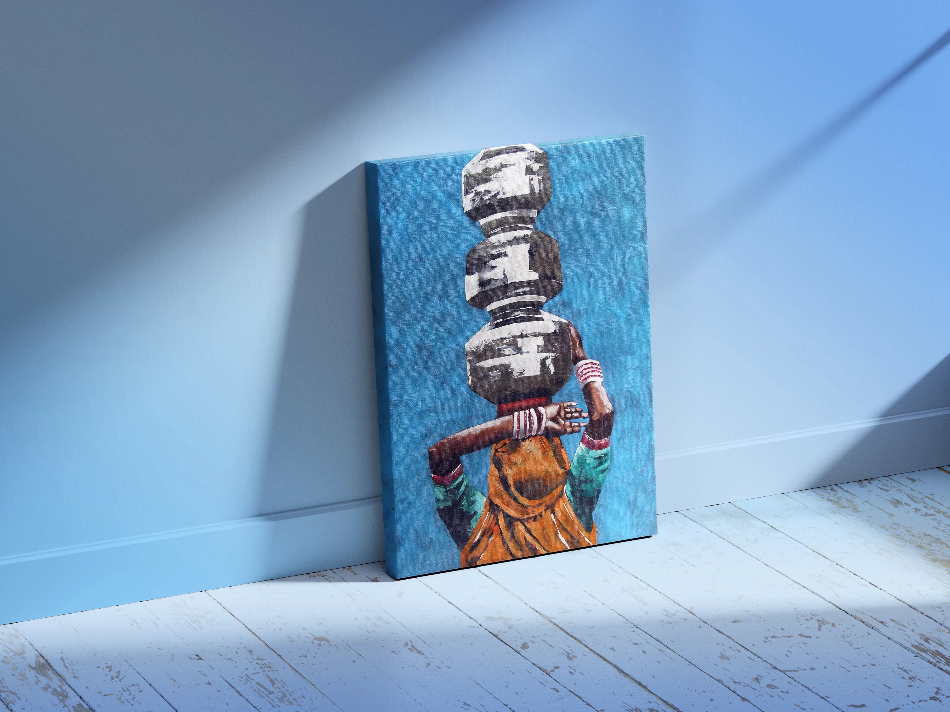 Indian Village Woman Wall Art