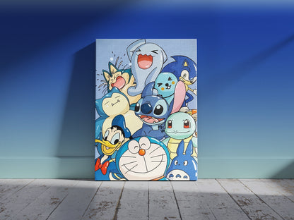 Doremon & team wall Art