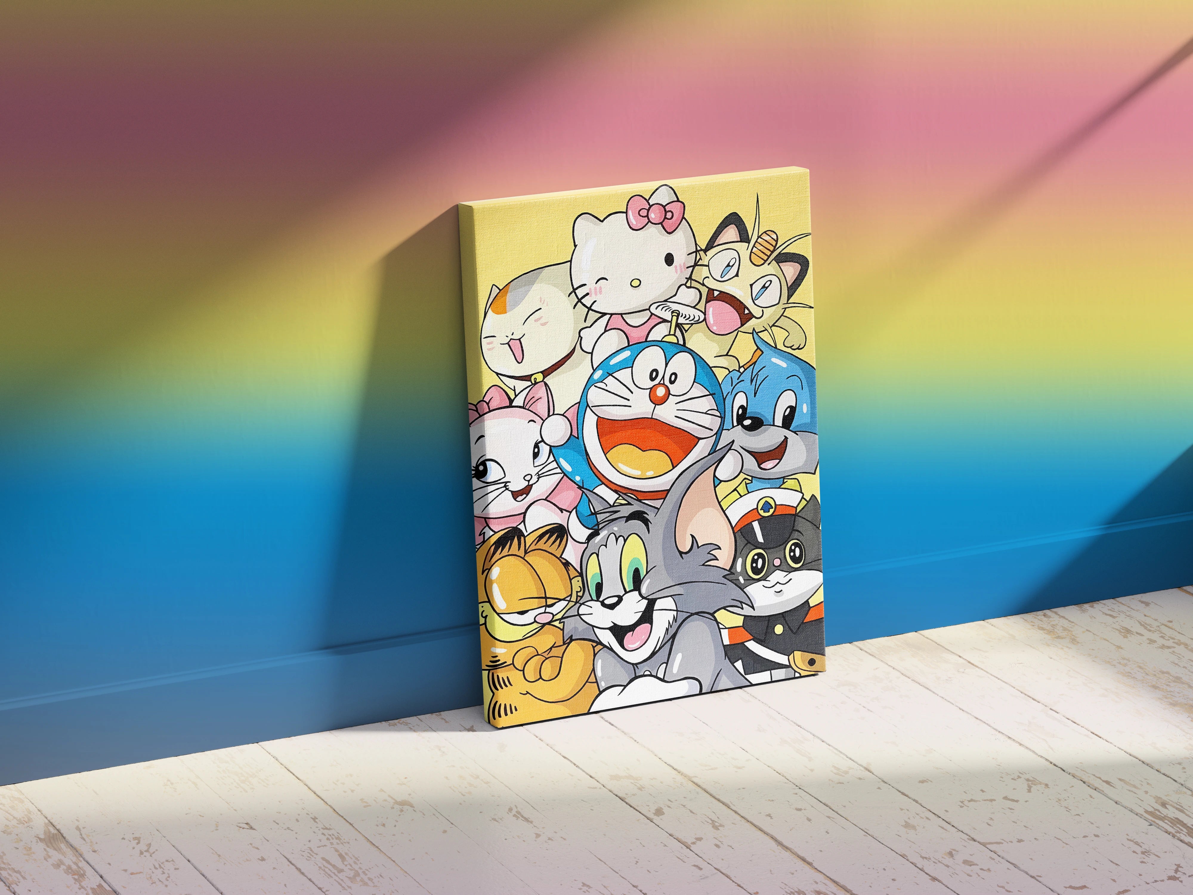 Cute Tom & Doremon Collage Wall art