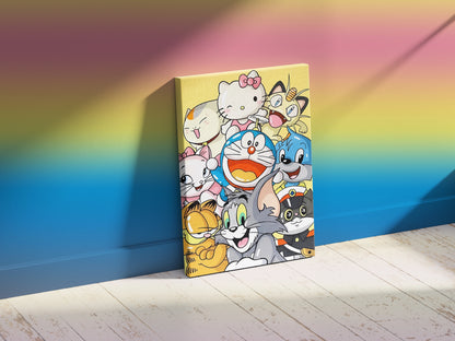 Cute Tom & Doremon Collage Wall art