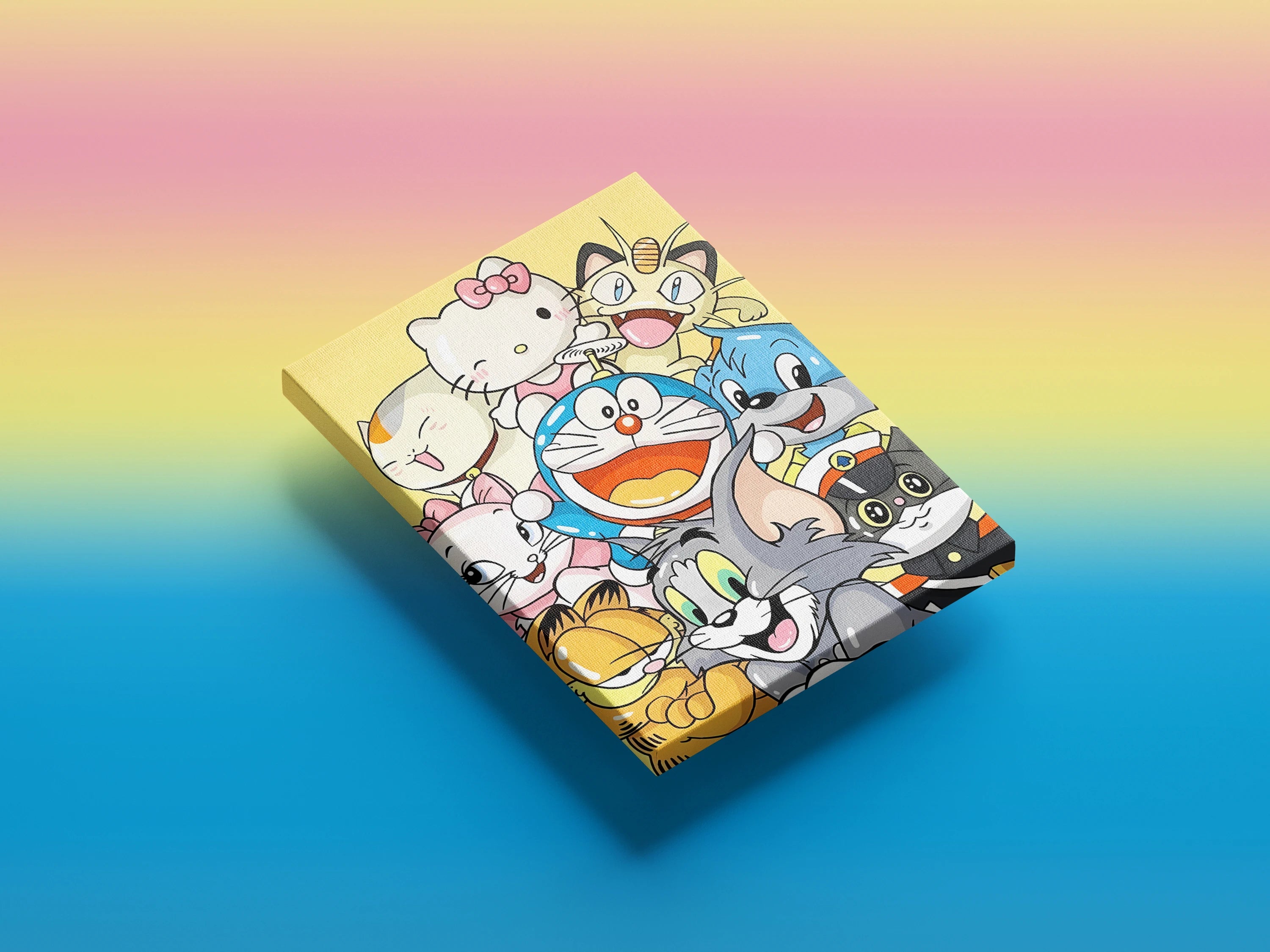 Cute Tom & Doremon Collage Wall art