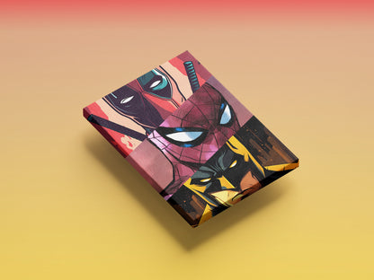 Spiderman, Deadpool & Wolverine Trio Wall Art
