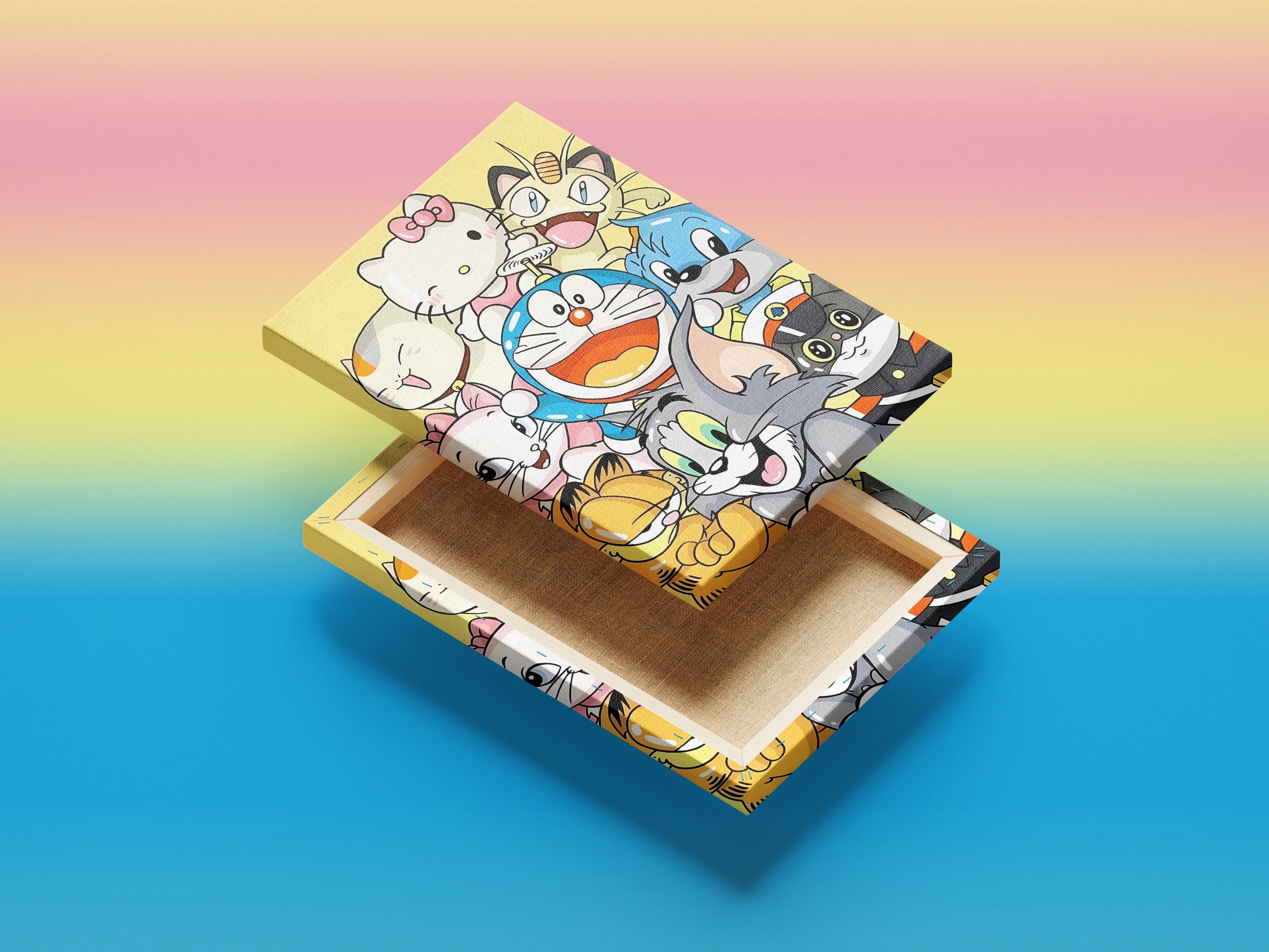 Cute Tom & Doremon Collage Wall art