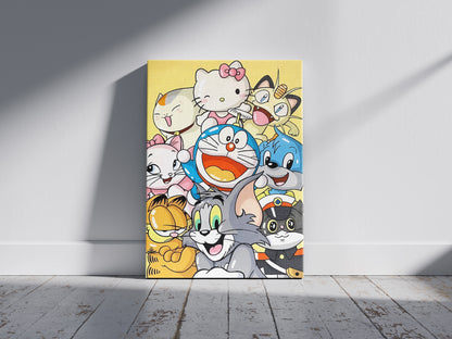 Cute Tom & Doremon Collage Wall art